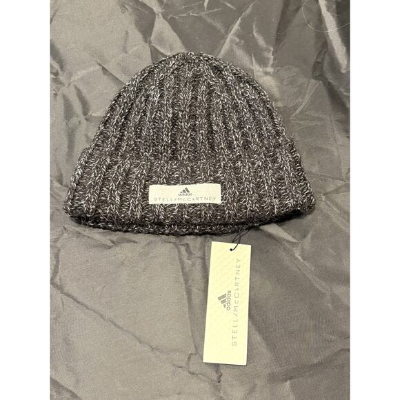 Stella McCartney Accessories - Stella McCartney x Adidas Hat Beanie Unisex Black & White Ribbed One Size Wool